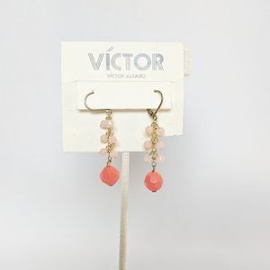 Victor Alfaro Coral & Pink Drop Earrings